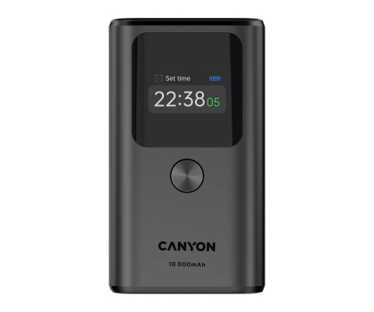 Powerbank CANYON Powerbank OnPower 130 TFT 10000 mAh PD30W Ciemnoszary